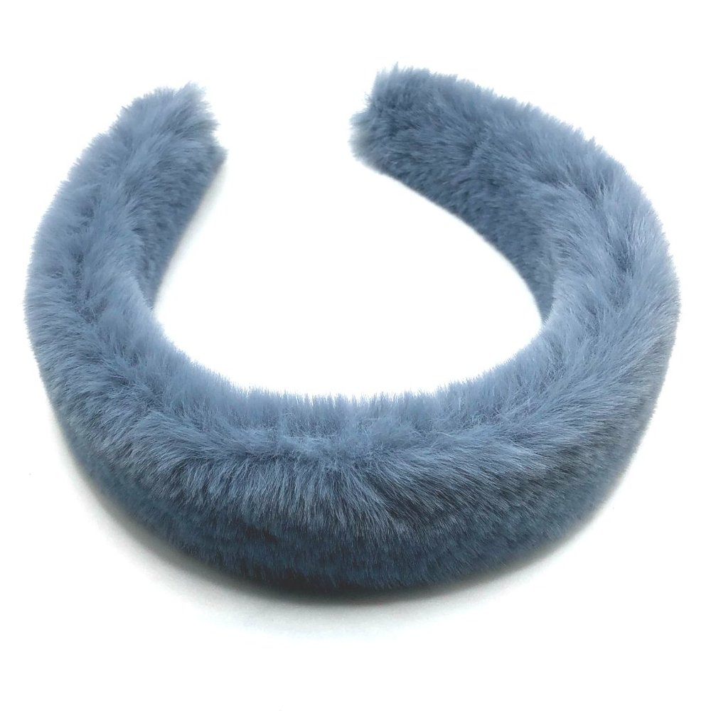 Baby Blue Fluffy Headband Hairband / Hair loop Rabbit fur for women